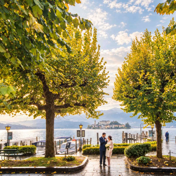 Sposi sul lago d'orta